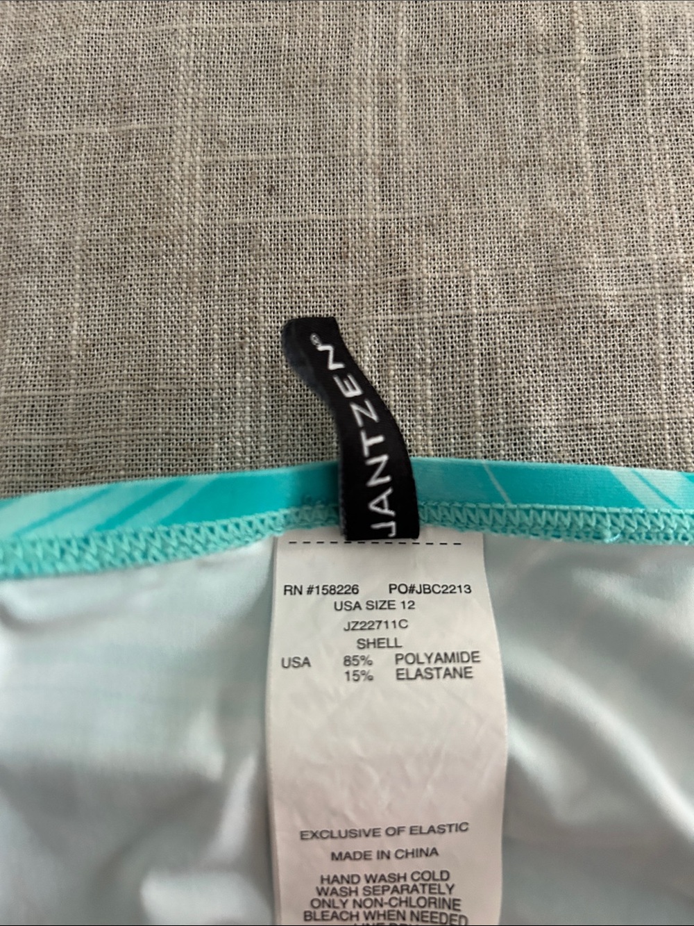 Jantzen Turquoise & White Tropical Leaf One-Piece Swimsuit - Picture 4 of 5